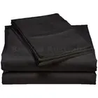 Egyptian Cotton Collection 1000+ King Single Size Sheet Set 8 Colours Black