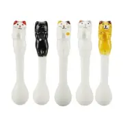 5 PCS Mini Cute Ceramic Cat Spoon Hangable Tea Spoon Coffee Spoon Sugar Spoon...