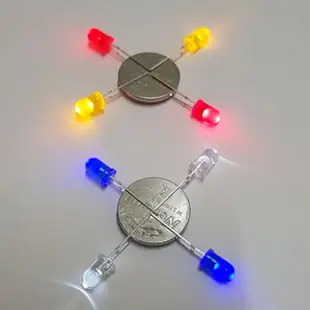 L009 LED 5mm/LED超亮白紅綠藍黃光短腳/發光二極體/LED F5白藍綠黃紅光/水果電池LED/國中理化實驗
