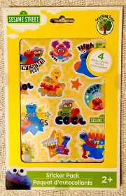 SESAME STREET STICKERS PACK- 4 SHEETS, 68 STICKERS- ELMO, BIG BIRD, OSCAR-NEW
