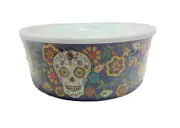 Finch Robin Sugar Skulls Halloween 4 Piece Melamine Nesting Food Bowl Set NEW