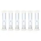 1 Minute Sand Timer, 6Pcs Small Sandy Clock, Count Down Sand Glass White