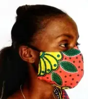 Face Mask Adult Unisex Washable Cotton African Print Red Fun M /L Made in Kenya