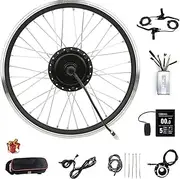 Electric Bike Conversion kit Front Hub Motor Kit， 36V 20" 24" 26" 27.5" 28"/29"/700C Brushless Gear Hub Motor E-Bike Conversion Kit with KT-LCD8S Display，Ebike Wheel Kit for Adults(36V/500W,26")