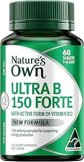 Nature's Own Ultra B 150 Forte Tablets 60 - Vitamin B w/ Activated Vitamin B12 - Supports Energy Production, Cognitive, & Nervous System Function - Relieves Fatigue - Supports Metabolism of Nutrients