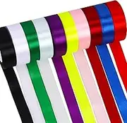 Rustark 10 Rolls Satin Ribbon Assortment Kit 10 Solid Colors 1 Inch x 24.6 Yards Double Face Fabric Satin Ribbon Gift Wrapping Ribbon for Gift Wrapping Bow Making Decor Crafts (2.5cm x 22.5m)