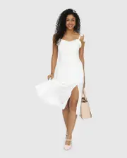 [Belle & Bloom] Summer Storm Midi Dress - White