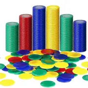 400 Pieces Plastic Poker Chips Game Chips 4 Colors Counter Card for Game Playing Counting Bingo Game Chips Card , 4 As Shown C