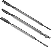 DRESSOOS Ergonomic Design Nail Cuticle Pusher Double-Ended Nail Polish Remover Stainless Steel Exfoliate Pushers for Manicure