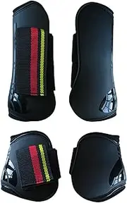 TENOL 4X Horse Tendon Boots Horse Guards Set Cushioning Inner Pad Protective Gears Horse Boots for Cross Country Riding Sessions, Black