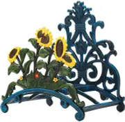 Cast Iron Heavy Duty Garden Hose Holder - Decorative Hand-Painted Sunflower Wall