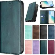 [PONRFEKT] for Samsung Galaxy A70 / A70S Case,Premium PU Flip Leather Wallet with Card Slots RFID Blocking,Kickstand Shockproof Magnetic Protective Phone Case Cover-DarkGreen