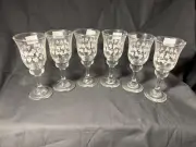 New, In the Original Box, 6 Eamon Glass Shamrock Cordial Glasses.