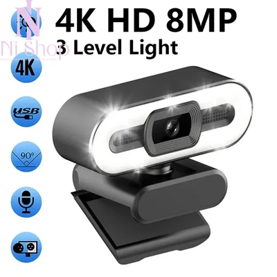 4K HD Webcam Web 1080P 2K Camera Auto Focus w/Microphone Plug And Play For PC Oz