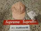 Supreme x Lacoste SS18 Reflective Grid Nylon camp cap peach NEW with tags