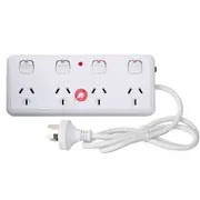 Power Board Surge Protector Arlec® Smart 4 Outlet Individual Switched White