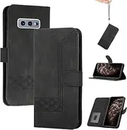 Momoka Store Mobile Phone Case for Samsung Galaxy S10E, TPU Flip Case Protective Leather Case with Stand Function and Card Slot, Black