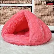 Cat Bed Pet Bed Super Soft Dog Washable Plush Dog Kennel Deep Sleep Cat Litter Mat House Dog Bed(Pink,50X50cm)