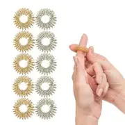 10 Pack Spiky Sensory Finger Rings - Acupressure Fidget Toys for Kids and Adults