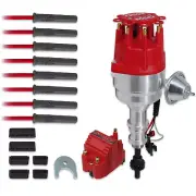MSD Ready to Run Distributor & 8.5mm Spark Plug Wires Kit For Ford 351C / 460