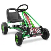 Costway Pedal Go Kart 4 Wheel Ride On Toys Outdoor Racer Pedal Car Green