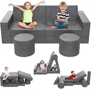 Modular Play Sofa, Large 13PCs Modular Play Sofa Building Fort for Playroom Bedroom Living Rooms