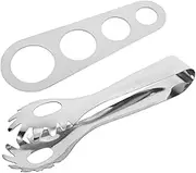 Stainless Steel Pasta Server Set Spaghetti Tongs Spoon Measurer Tool for Serving Portion Control