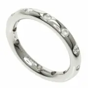 TIFFANY & Co. Platinum .18ct Diamond Bezet Band Ring 4.5 New