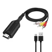 Composite AV/RCA CVBS to HDMI Cable Adapter (Male) 1080P Video Audio...