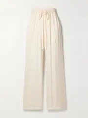 [BONDI BORN] BONDI BORN - + Net Sustain Ardea Pleated Seersucker Straight-leg Pants - Off-white - large large Off-white