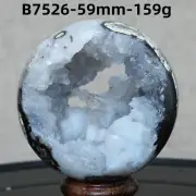 B7526-59mm-159g Natural agate spherulite geode ball quartz crystal Reiki healing