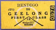 VR Ticket - BENDIGO (U) to GEELONG - 1st Class Single