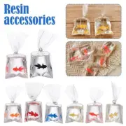 3pcs DIY Transparent Resin Simulation Goldfish Colorful Tropical Fish U8A5