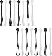 MEZOKUCEL16Pcs Double Headed Mini Whisks, Multifunctional Easy Manual Egg Beater Tahini Spatula, Long Handle Egg Beaters Kitchen Stirrer Handheld for Blending Whisking Beating (16)