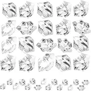 Hoement 1 Pack Plastic Ice Cubes Plastic Crystal Rocks Transparent Ice Cubes Crystal Rocks Decor Crushed Photo Props Party Crystals Artificial Crystals Rocks Ice Cubes Decor