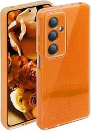 [ATISIJIE] Glitter Case for Samsung Galaxy A54 Case, Silicone Shockproof Mobile Phone Case, Glitter Protective Case for Women and Girls for Samsung Galaxy A54 Orange