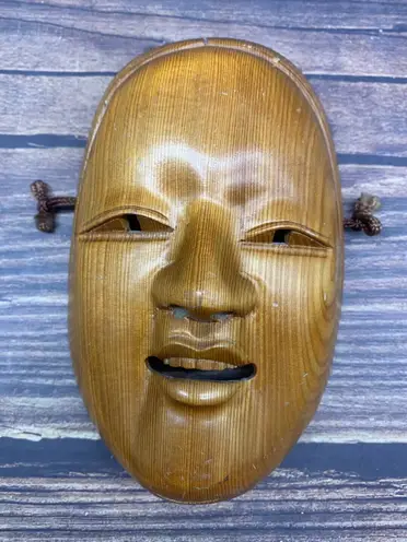 金色の鬼の能面 木製能面 金色 茶色 鬼の能面 木製 伝統工芸品作家 左甚五郎 九世