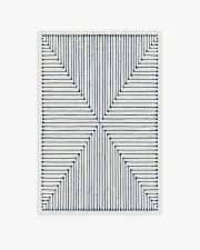 120' x 185' | Machine Washable Runner Rug | Kid & Pet Friendly | Indoor Rug | Inkdrop Slate Blue Rug by Jonathan Adler | Ruggable