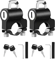 2 Pcs Motorcycle Helmet Lock, Anti-Theft Bike Accessories for 22-28mm Handlebar Tubing, Electric Motorbike Helmet Locks for Scooters