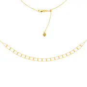 Railroad Choker 14k Yellow Gold Necklace, 16" Adjustable
