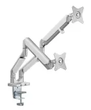 Brateck Dual Monitors Pole-Mounted Epic Gas Spring Aluminum Arm Fit Most 17"-32"