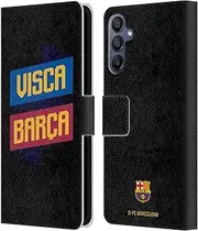 Head Case Designs Officially Licensed FC Barcelona Visca Forca Barca Leather Book Wallet Case Cover Compatible with Samsung Galaxy A15