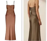 Shona Joy Dress Size AU 8 US 4 Ruched Bodice Midi Dress Luxe Mocha BNWT RRP$320