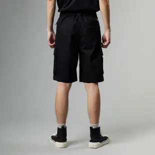 【Dickies】男款黑色純棉附可調節腰帶多口袋戶外休閒短褲｜DK013080BLK