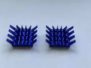 2 pcs 13x13x6mm adhesive Aluminum Blue Heat Sink For Memory GPU Chip IC PI