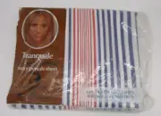 Vintage Tranquale Dan River Double fitted Sheet red white blue stripes MIP