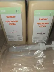 (2) DUNKIN' DONUTS - PISTACHIO SWIRL 64 OZ JUG W/PUMPS (Lot Of 2)