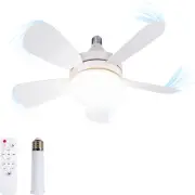 Socket Fan Light with E27, Socket Ceiling Fans with Light and Remote Control, 3