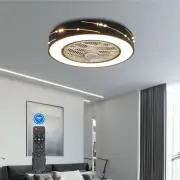 Modern Ceiling Fan Light Dimmable LED Chandelier Lamp Flush Mount w/ Remote US
