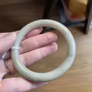 纯天然玉镯 Grade A jadeite bangle 55 mm Burmese Jade 100% Untreated Certified!
